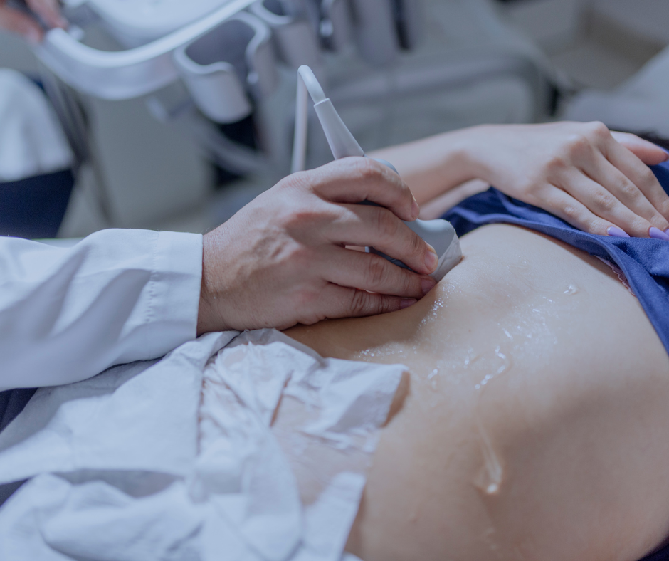 Interfaccia touch screen ecografo ginecologico professionale