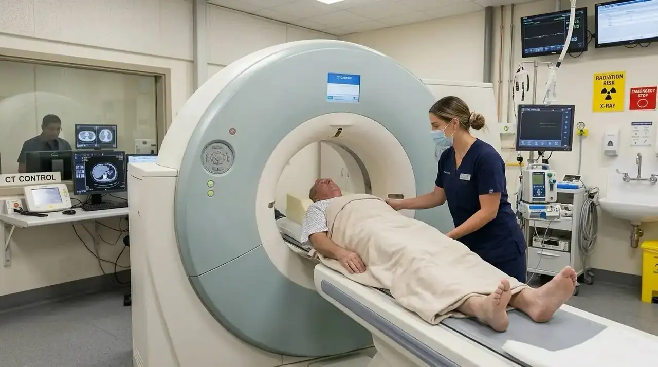 Tecnico Frale durante assistenza su una TAC