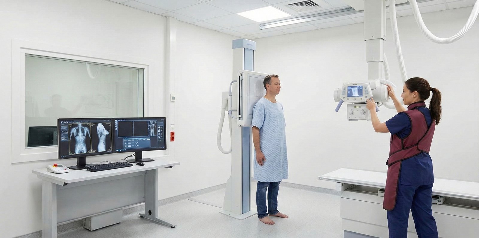 Sala Raggi X telecomandata completa tubo generatore e tavolo basculante