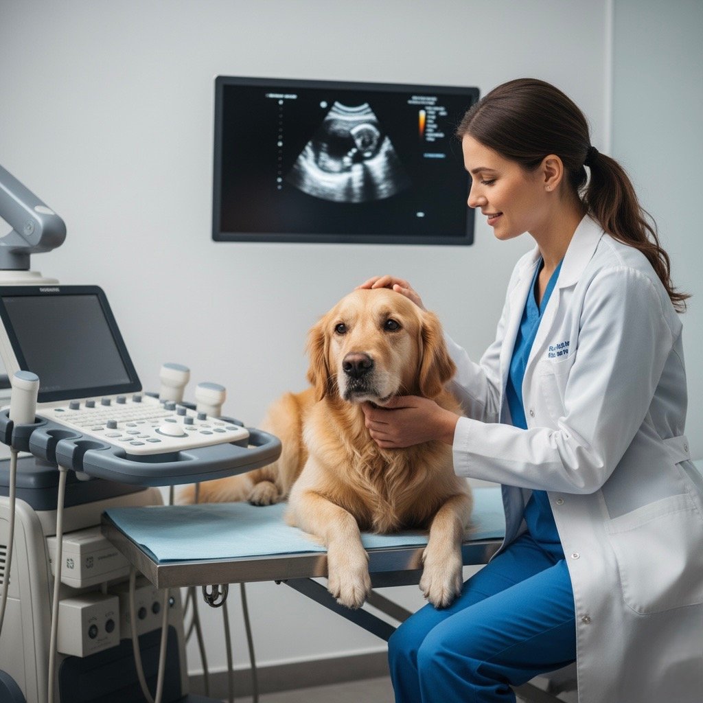 Esame ecografico addominale cane presso clinica veterinaria partner Frale